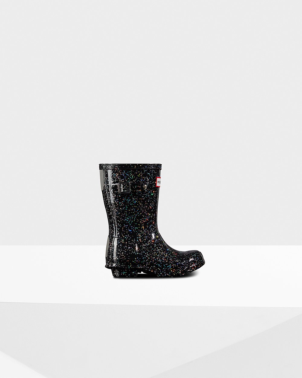 Kids Rain Boots - Hunter Original Little Giant Glitter (42PYGJURH) - Black